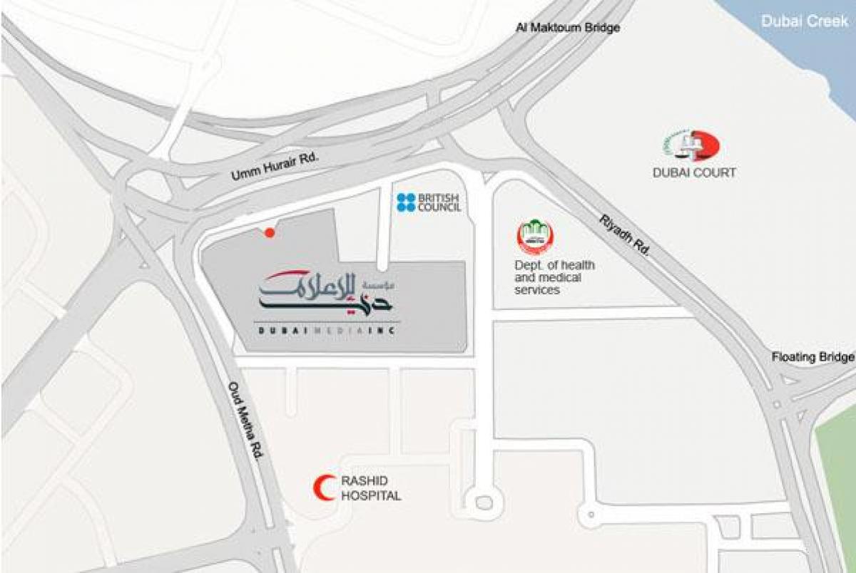 rashid hospital Dubai mapa de localització