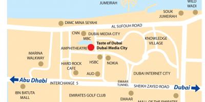 A Dubai media city mapa de localització