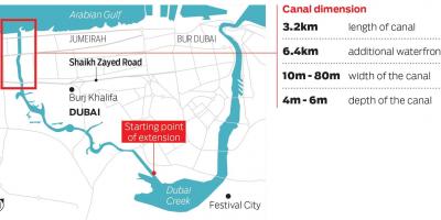 Mapa de Dubai canal