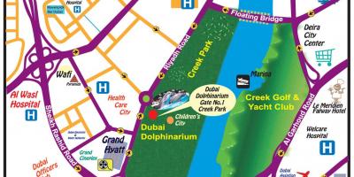 Espectacle de dofins Dubai mapa de localització