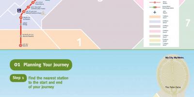 L'estació de Metro de Dubai mapa