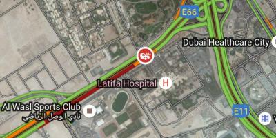 Latifa hospital Dubai mapa de localització