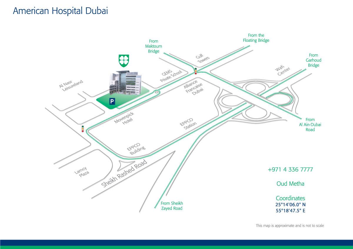 Аль мактум на карте дубая. American Hospital Dubai. Repton School Dubai Map. Школа Repton в Дубае на карте. Аль Гархуд Дубай на карте.