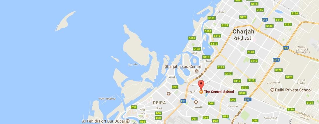mapa de centre de l'escola Dubai