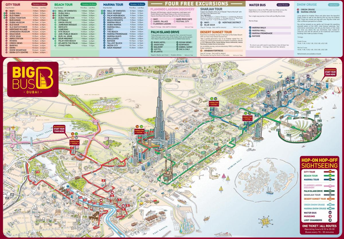 Dubai mapa amb atractius turístics