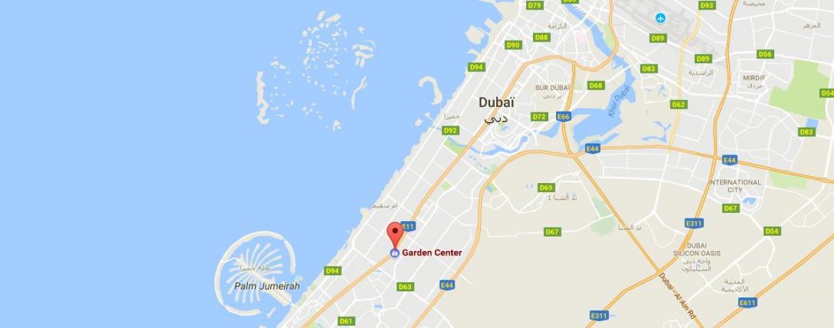 Dubai centre del jardí mapa de localització