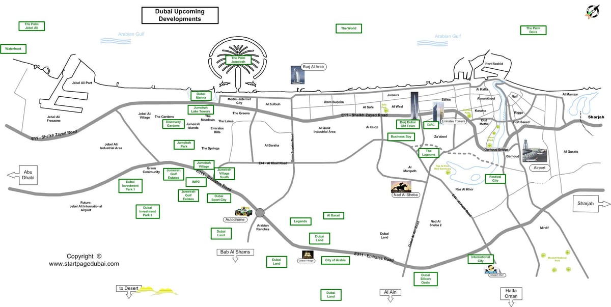 inversió park Dubai mapa de localització