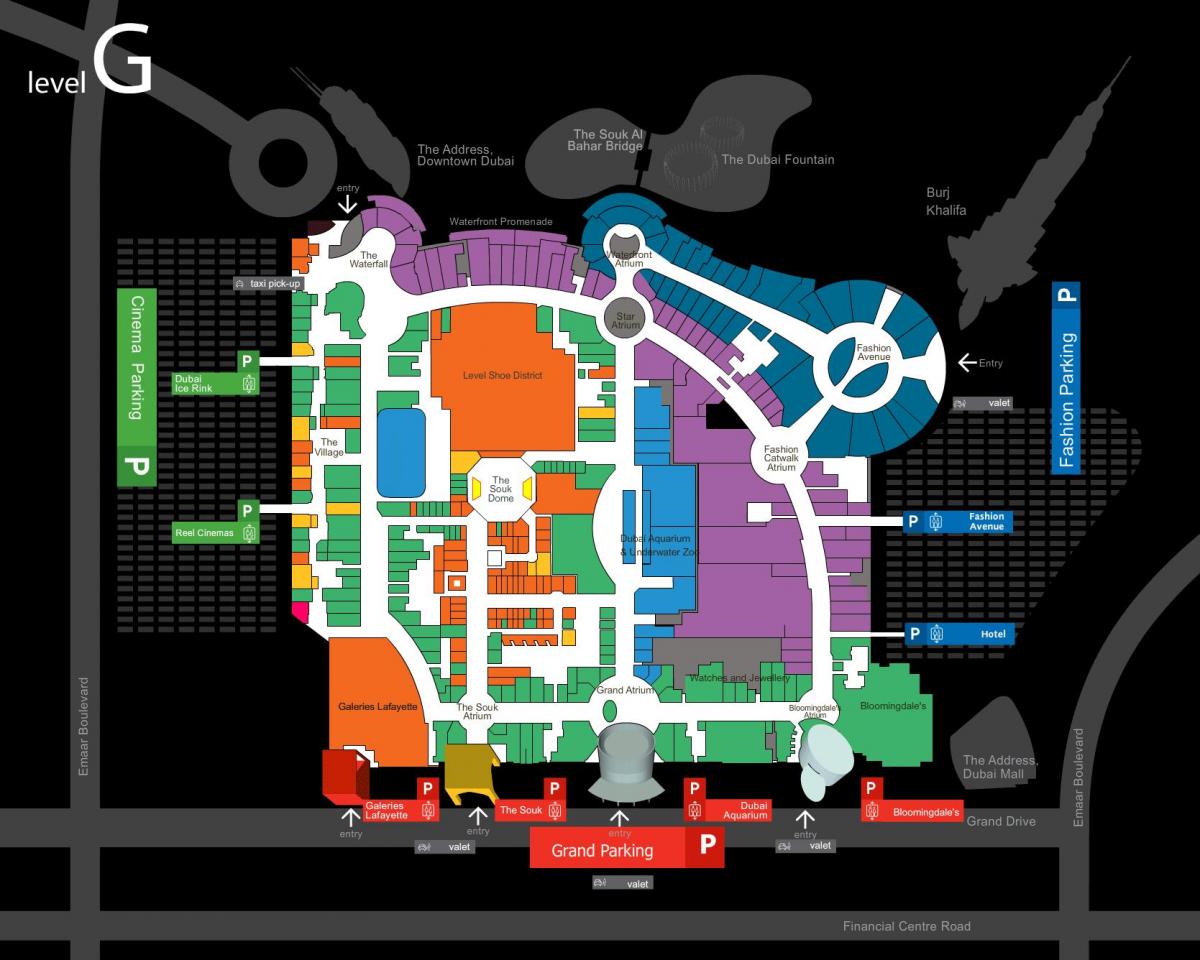 mapa del centre comercial de Dubai