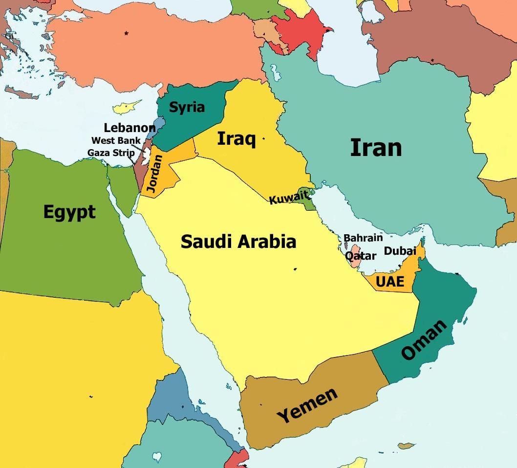Dubai mapa de l'orient mitjà