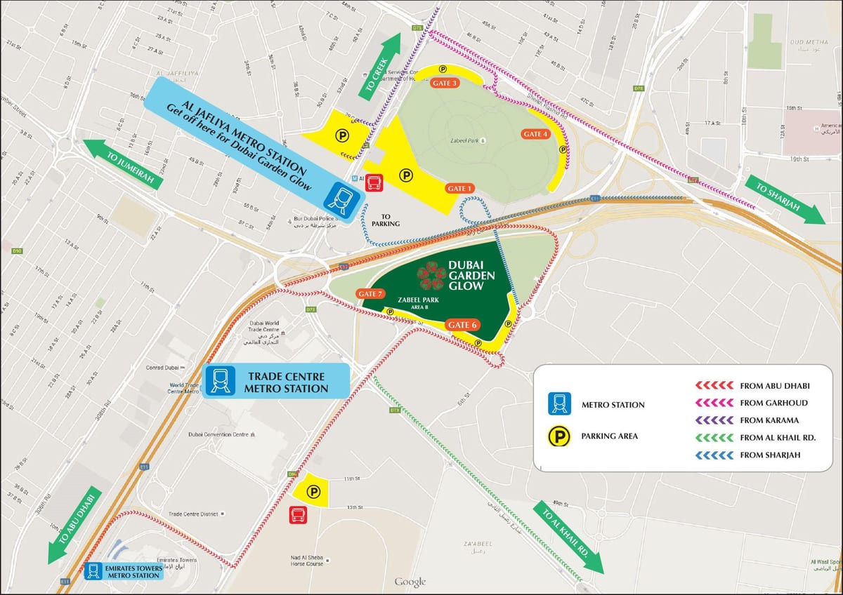 Miracle jardí Dubai mapa de localització