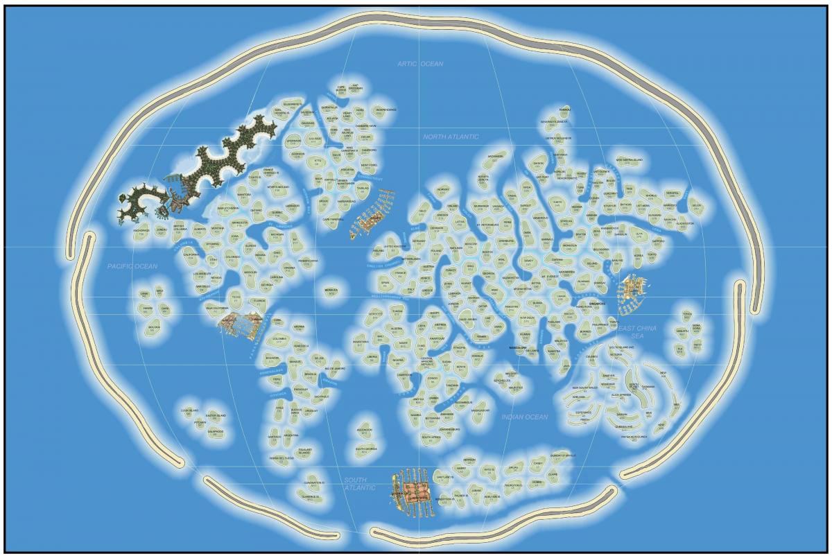 mapa mundial de l'illa de Dubai