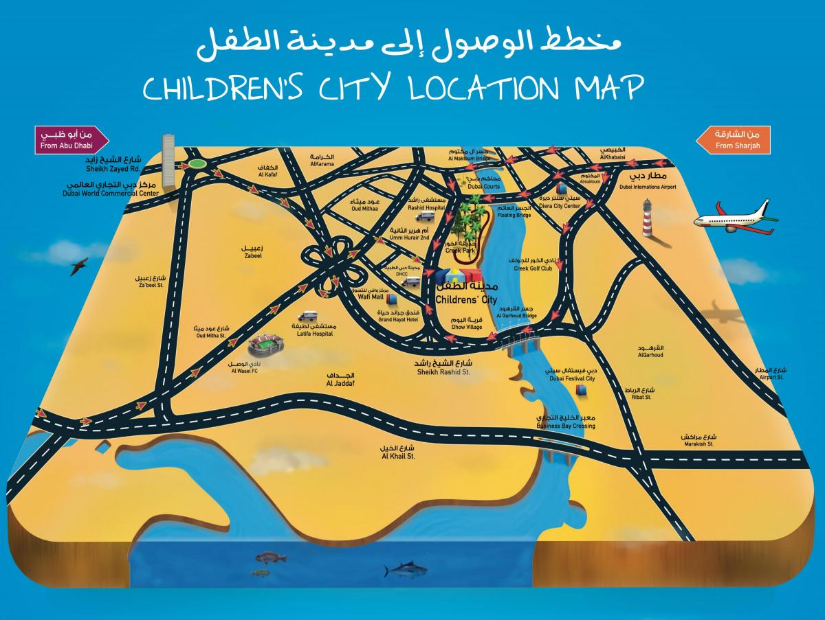 mapa dels Infants de la ciutat de Dubai