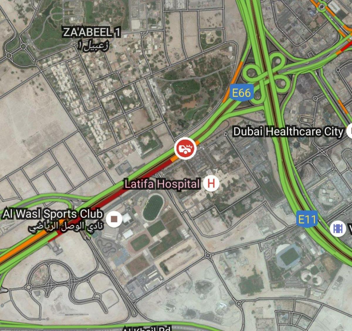 latifa hospital Dubai mapa de localització
