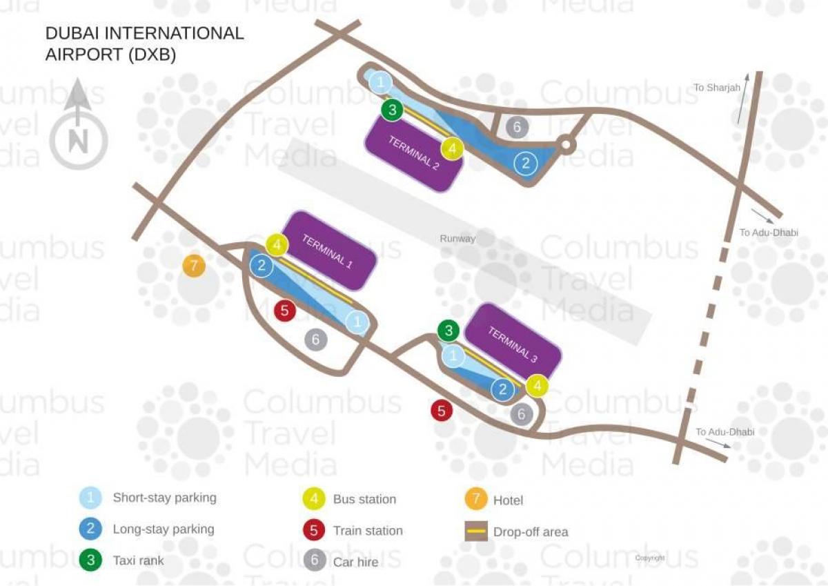 mapa de l'aeroport de Dubai