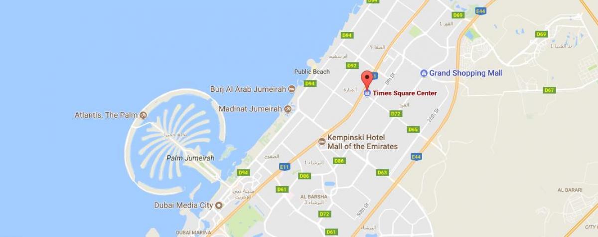 mapa de Times Square Centre de Dubai