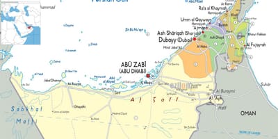 Mapa de Dubai, Emirats àrabs units