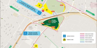 Miracle jardí Dubai mapa de localització