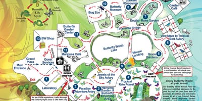 Dubai papallona jardí mapa de localització