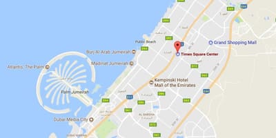 Mapa de Times Square Centre de Dubai